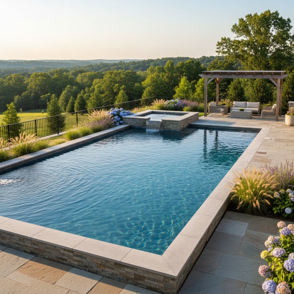 ICF pool construction forms in Nashville backyard showing interlocking foam blocks