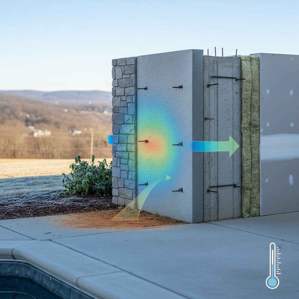 ICF pool construction showing foam insulation blocks in Nashville backyard