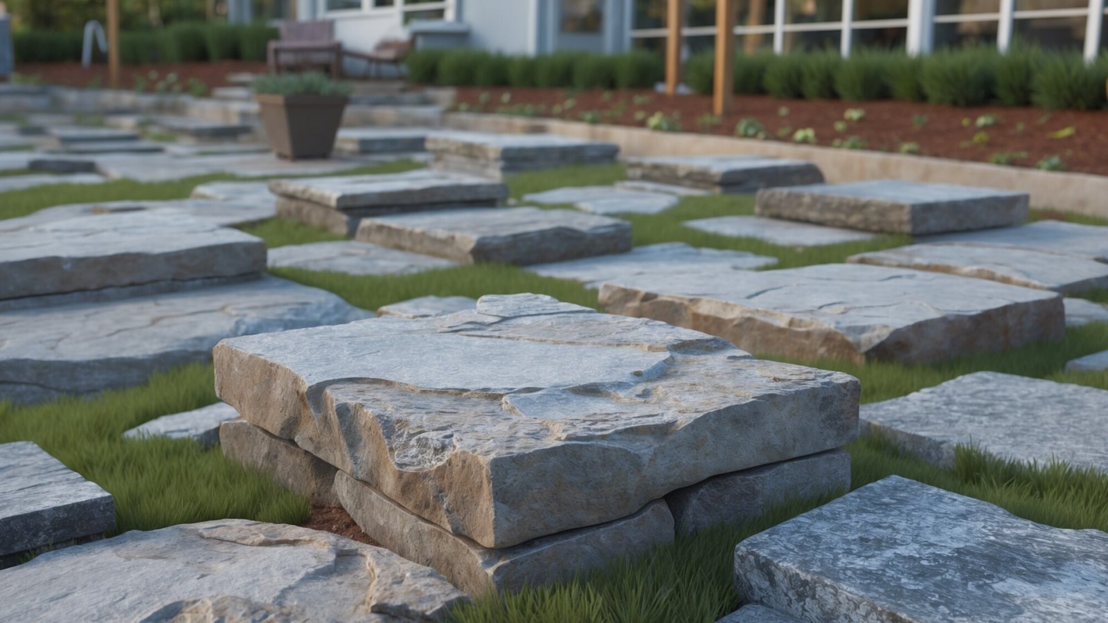 Natural stone patio with outdoor kitchen in Greater Nashville Tennessee