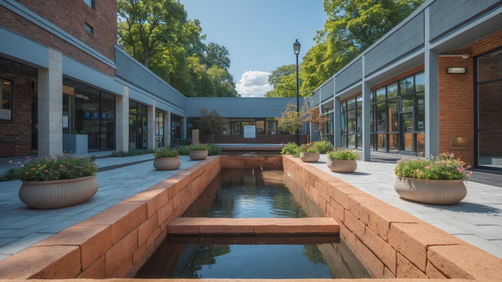 Spillover spa water feature integrated with hardscape patio in Franklin Tennessee