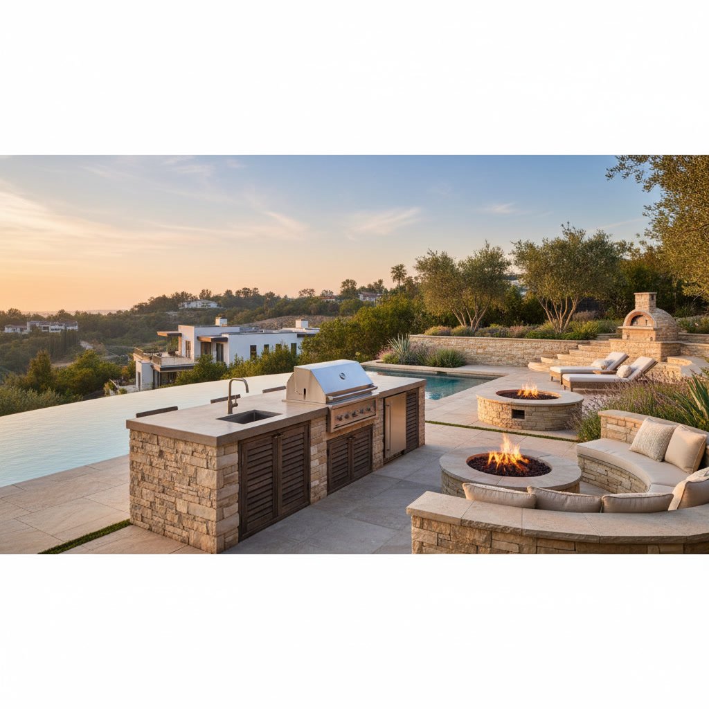 Outdoor Kitchen Design Ideas for Brentwood Backyards with Pools