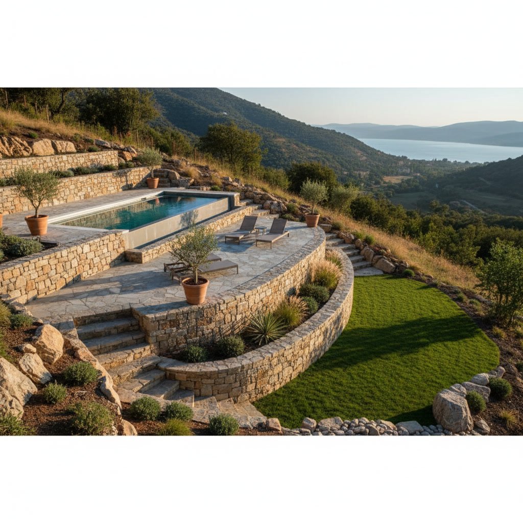 How Retaining Walls Create Usable Space on Sloped Backyards for Pools